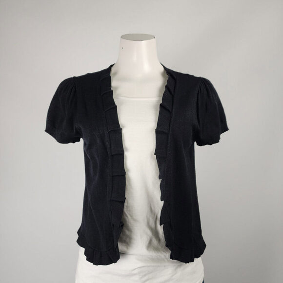 INC International Concepts Black Knit Short Sleeve Cardigan Size L/XL - Picture 1 of 7